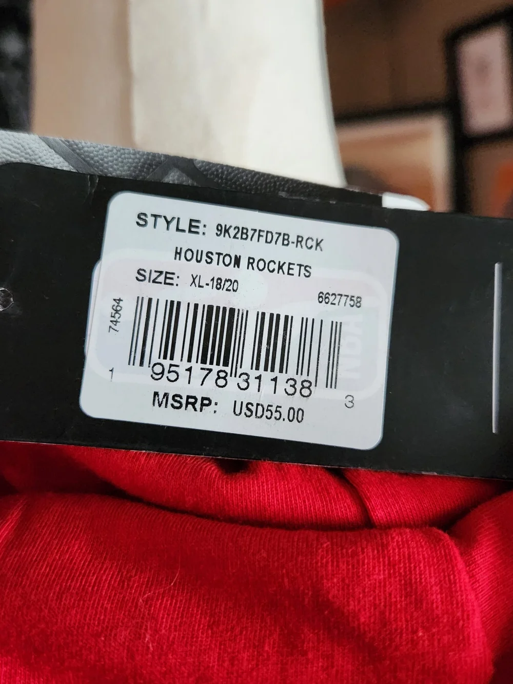NBA Houston Rockets Red Youth Hoodie with Logo. NWT